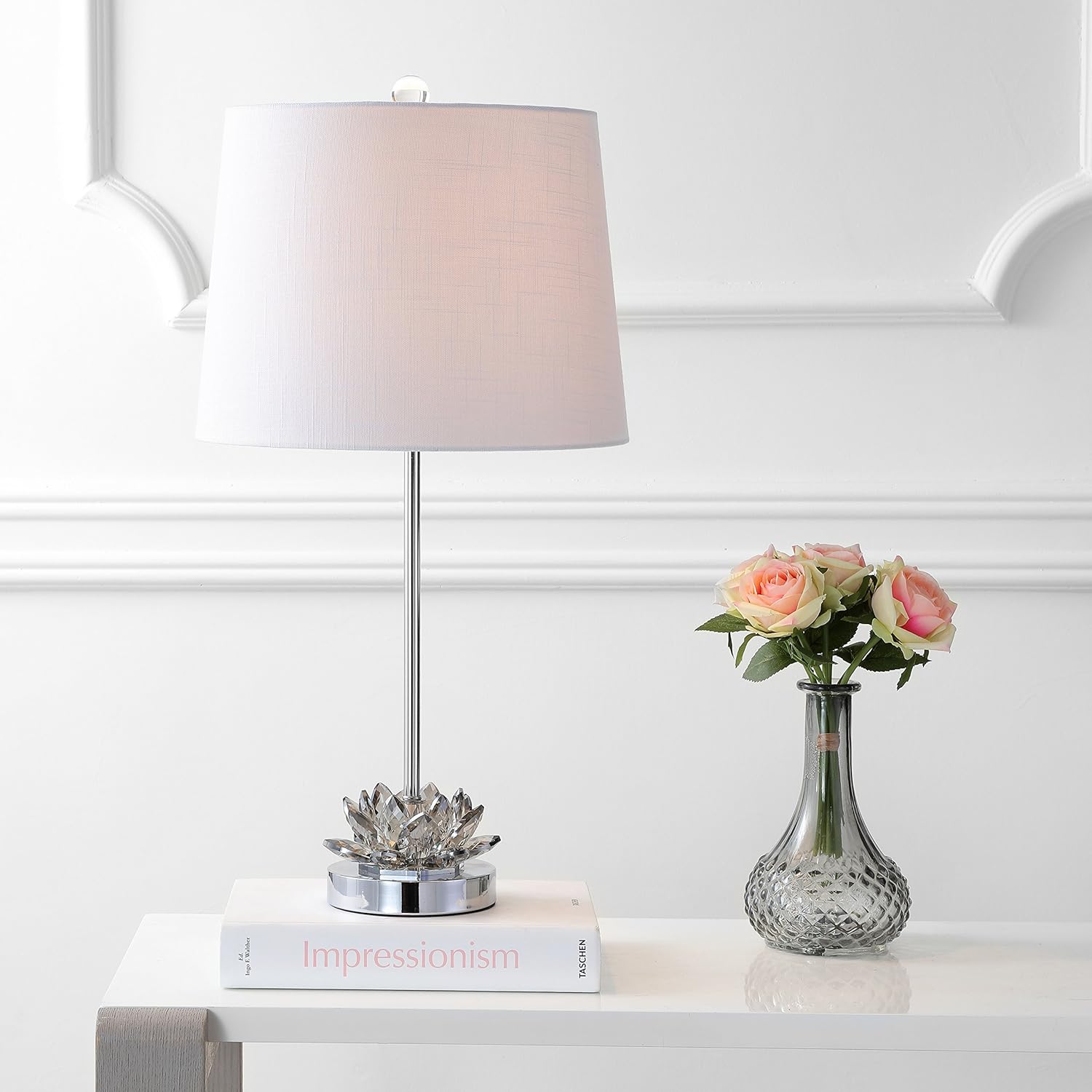25 Crystal LED Table Lamp, Smoke Gray/Chrome D79844