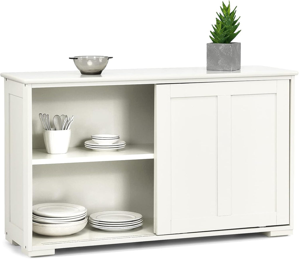 Espresso Wooden Sideboard with Sliding Door J340249