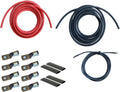 2 Gauge AWG 10 Feet Black + 10 Feet Red Power Inverter Battery Cable Wire Kit D8248