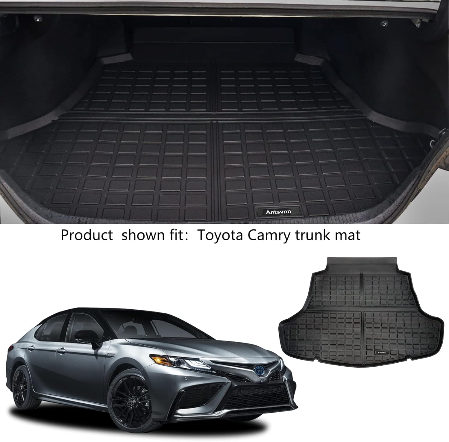 Black Rubber Floor Mats and Cargo Liner for Toyota Camry V494