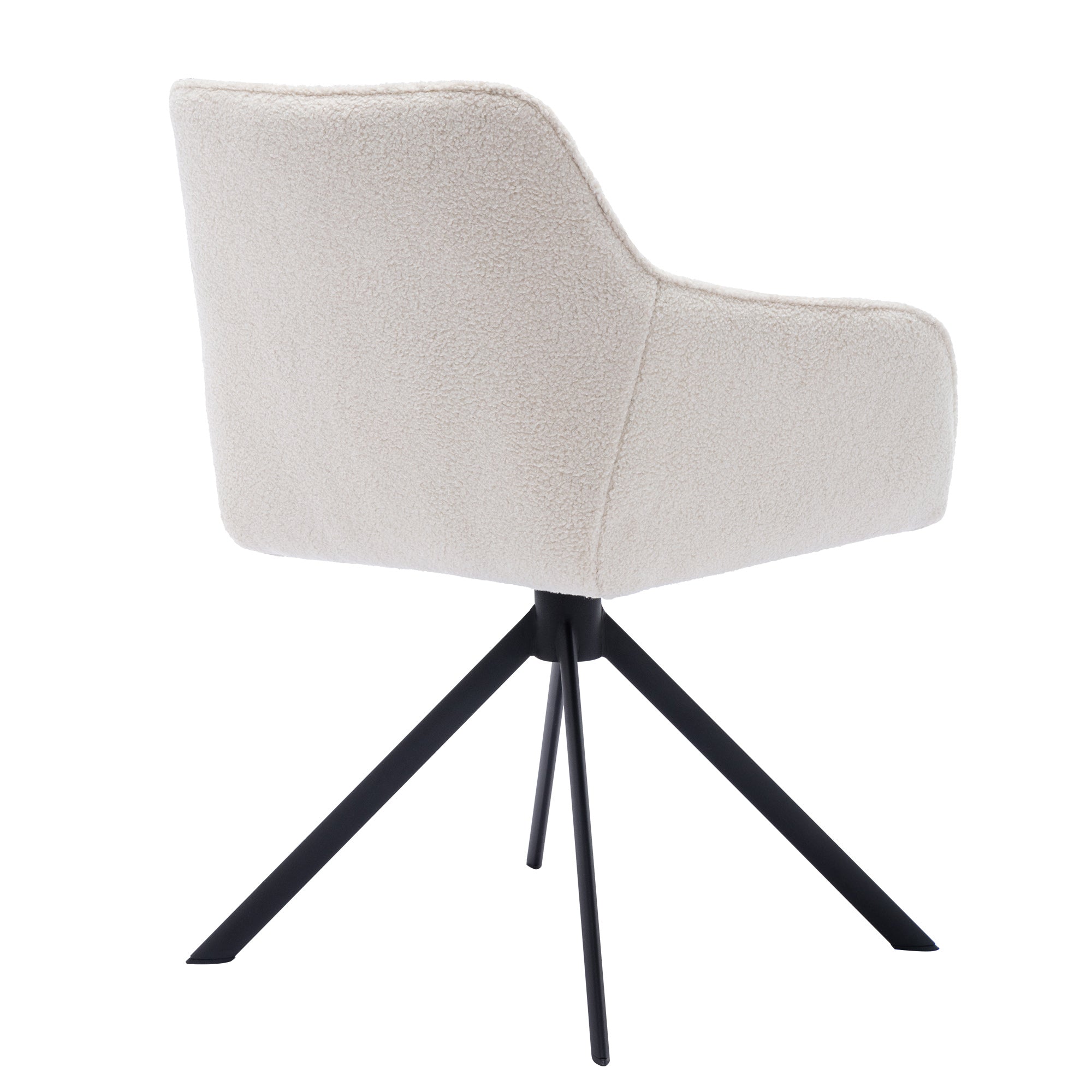 White Boucle Swivel Task Chair with Arms E406