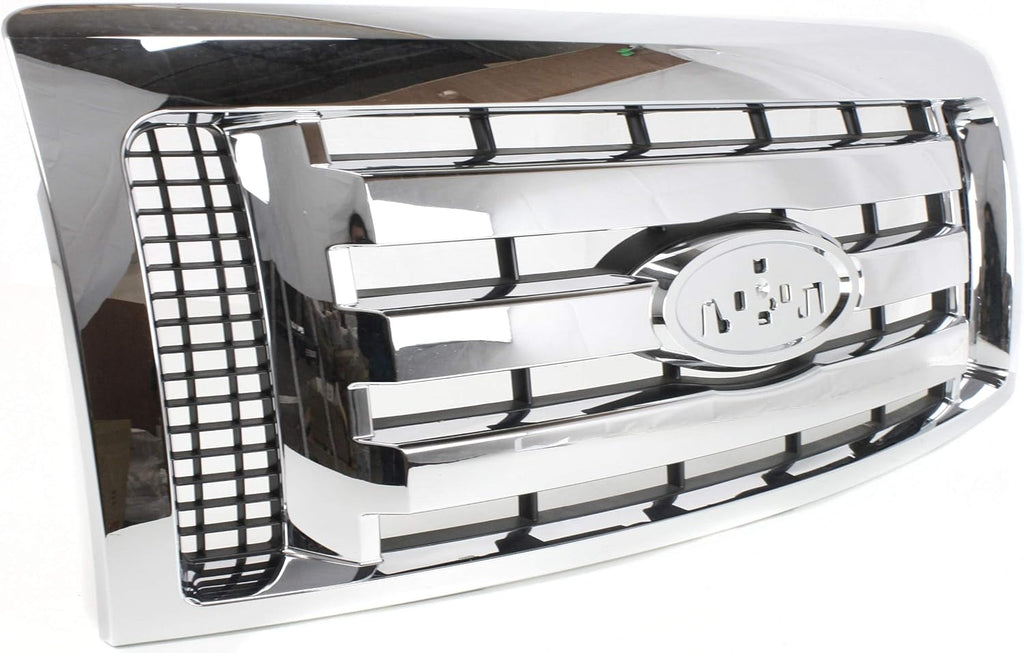 Chrome Shell Black Insert Grille Assembly for Ford F-150 I755