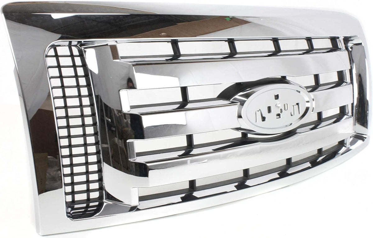 Chrome Shell Black Insert Grille Assembly for Ford F-150 I755