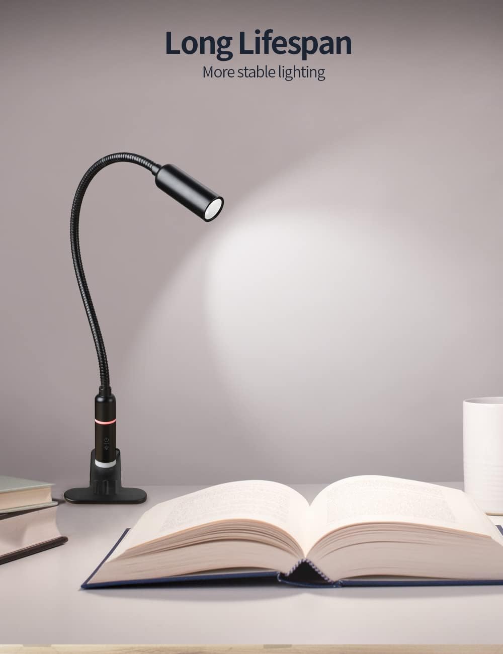 LED Desk Lamp 4W Table Lamp Touch Control 3 Brightness Flexible Gooseneck Metal Lamp W1281
