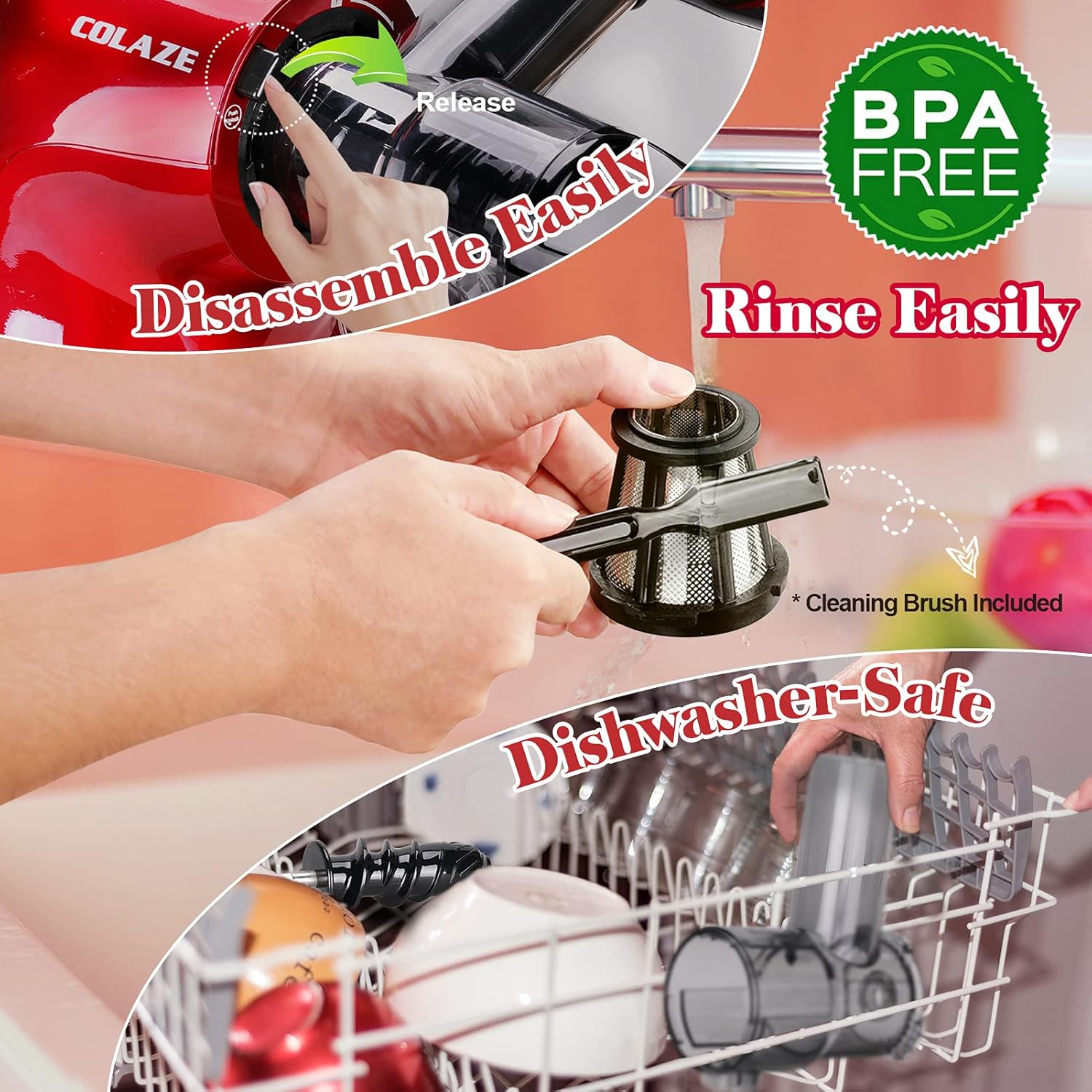 Slow Masticating Juicer with 2 Speed and Reverse Function C60206