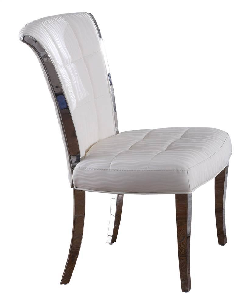 White Tufted Side Chair, Set of 2 E9803