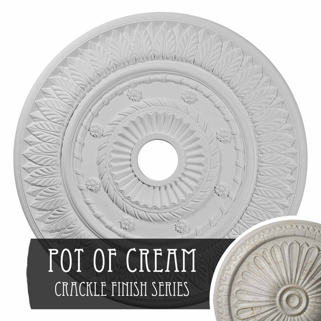 26 3/4x22OD x 3 5/8x22ID x 1 1/8x22P Leaf Ceiling Medallion I42507