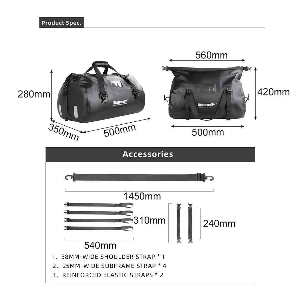 Motorcycle Rear Bag, Universal Large Capacity Bag N4248