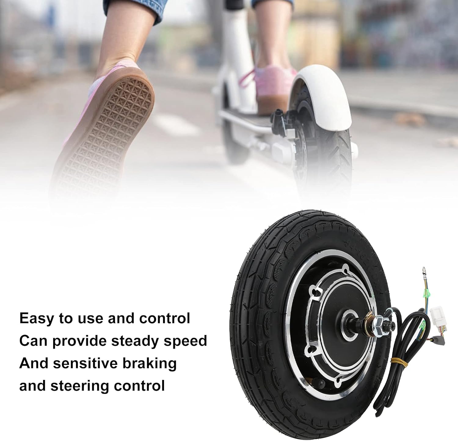 Electric Scooter Hub Motor Wheel Assembly with Antiskidding Tire U29601