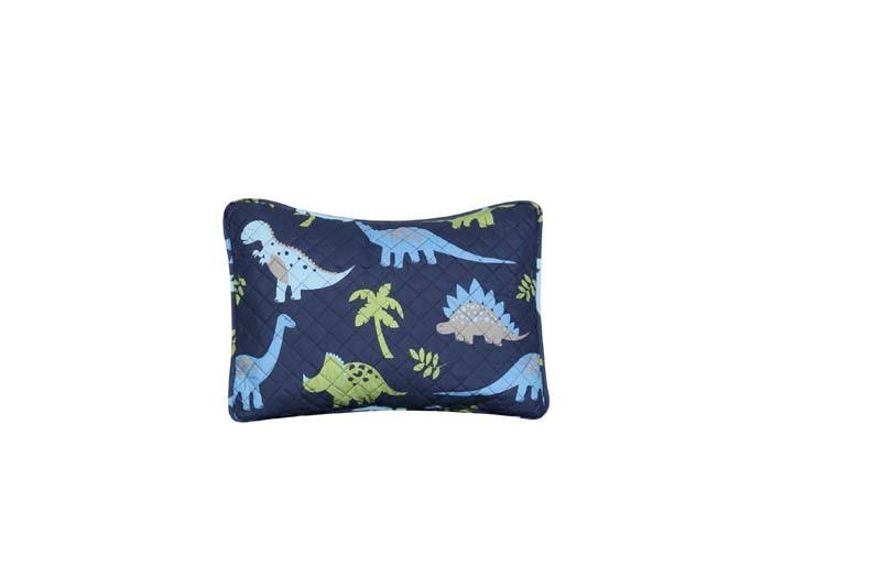 Full Size 8 Pieces Reversible Blue and Lime Green Dinosaur Microfiber Kids Comforter with Sheets V9280