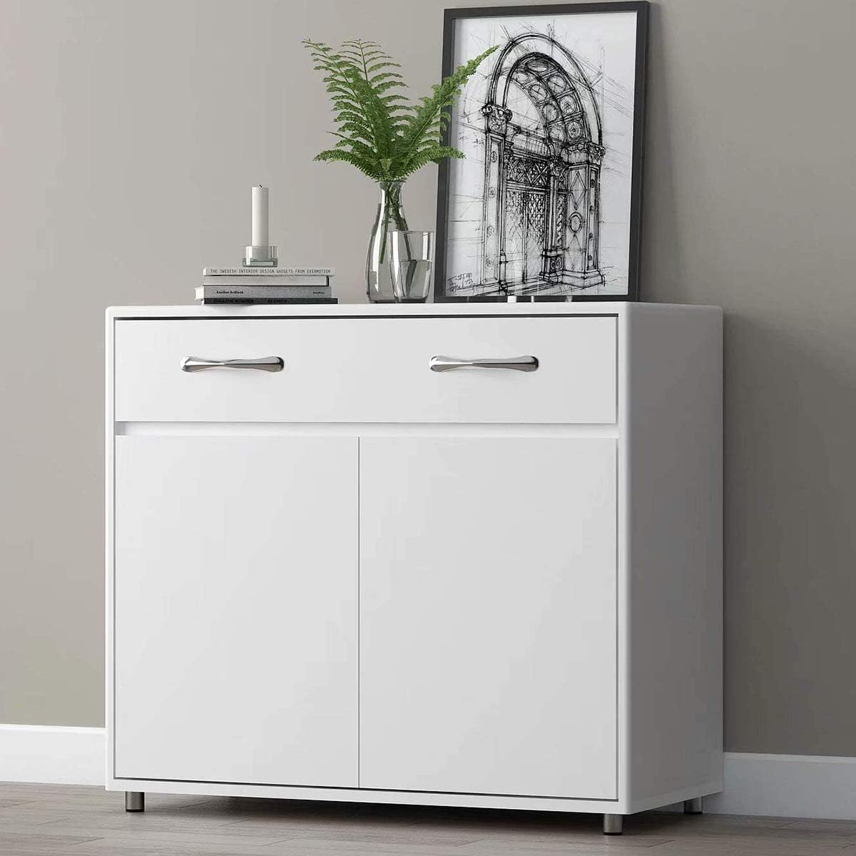 Grey 3 Doors and 3 Drawers Buffet Cabinet Z4981