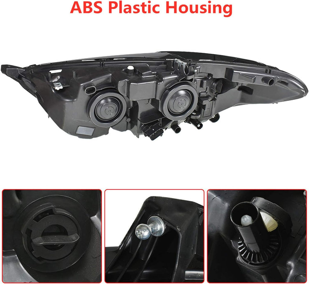 Replacement Halogen Projector Chrome Headlight Assembly for Ford Fusion E972