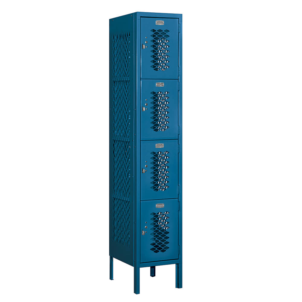 Blue Four Tier Vented Metal Locker M4673