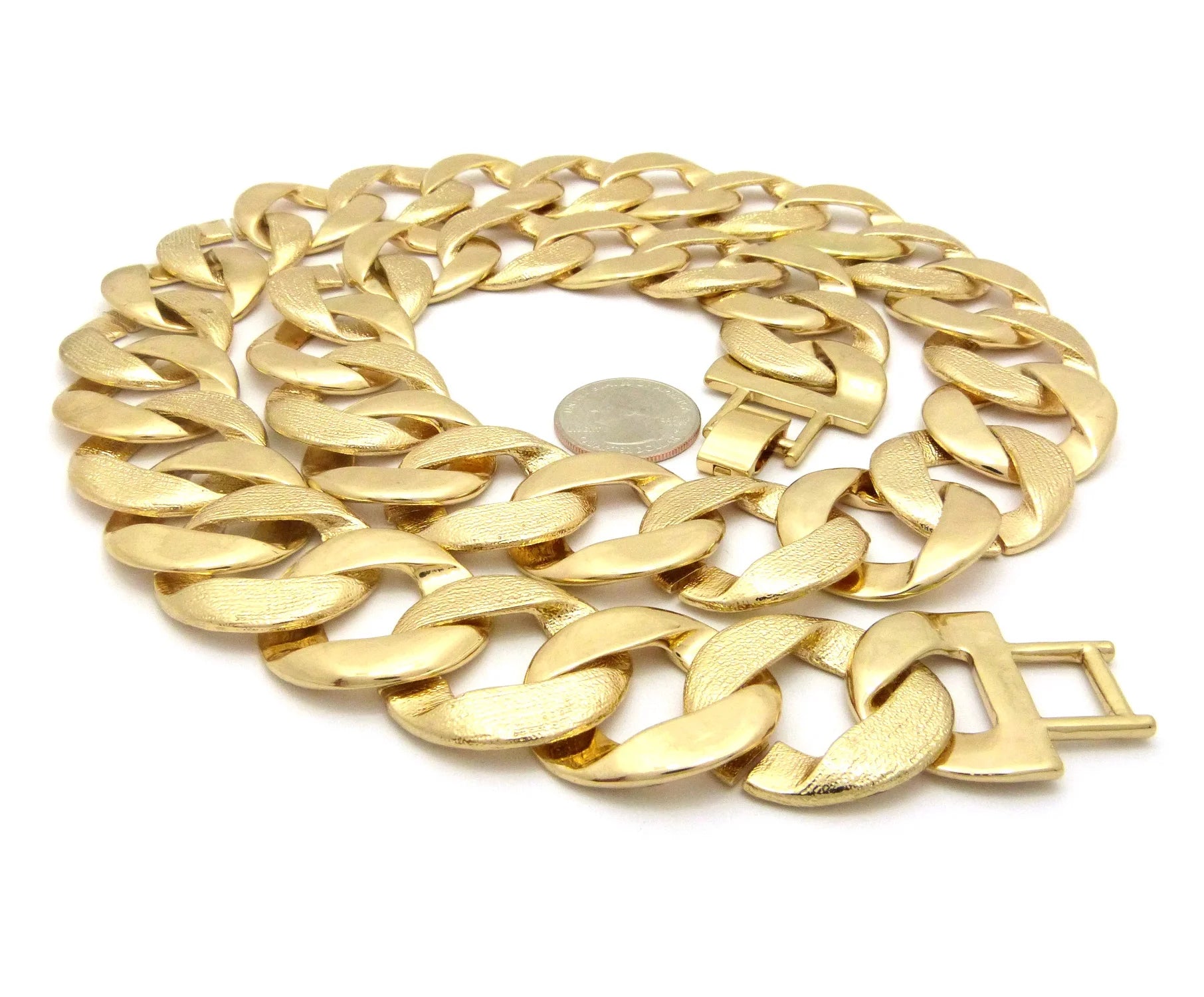 30mm 30" Cuban Link Chain Necklace, Gold-Tone T7751