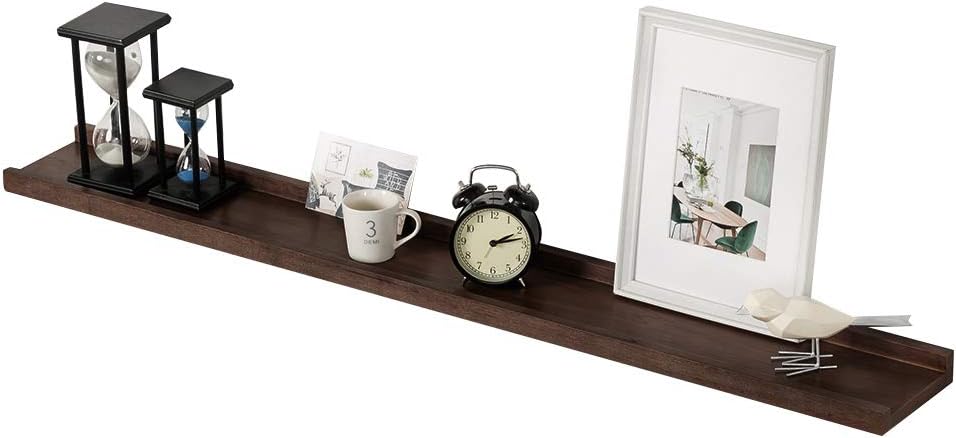 Walnut 12 Inches Solid Wood Floating Wall Shelves D9116