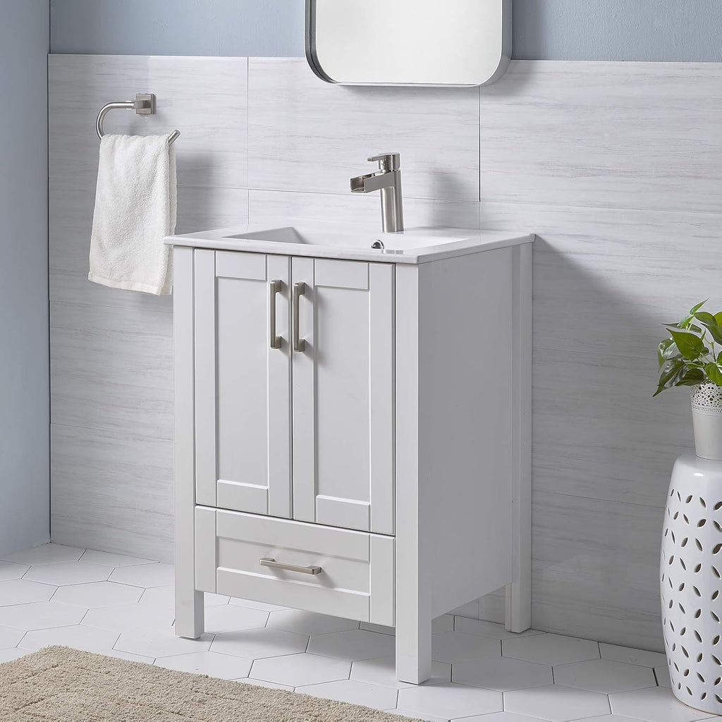 White 24 inch Bathroom Vanity with Sink P5694