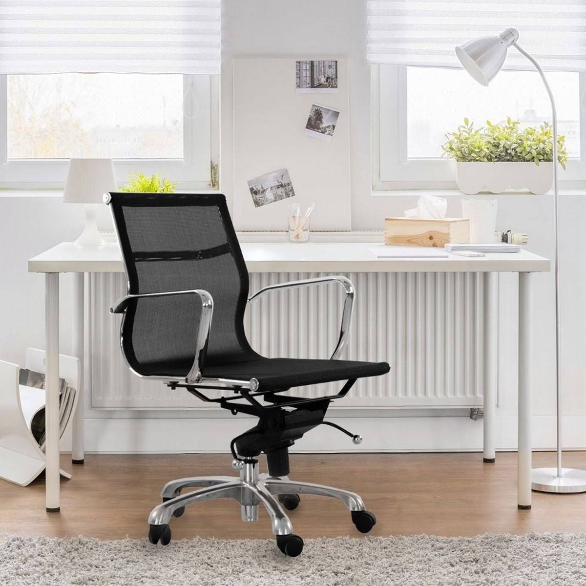 White Highback Ergonomic Mesh Swivel Office Chair E485156