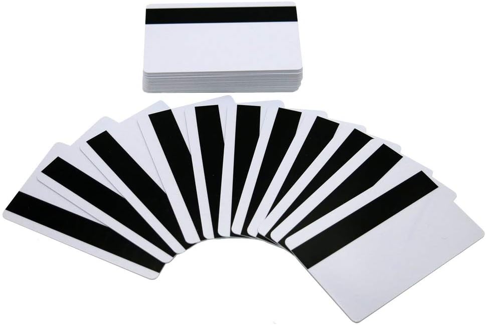100 Pack White PVC Cards with Magnetic Stripe R255486