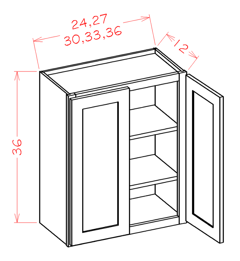 Grey 2 Doors 2 Shelves Wall Cabinet High-Density Fiberboard A226011