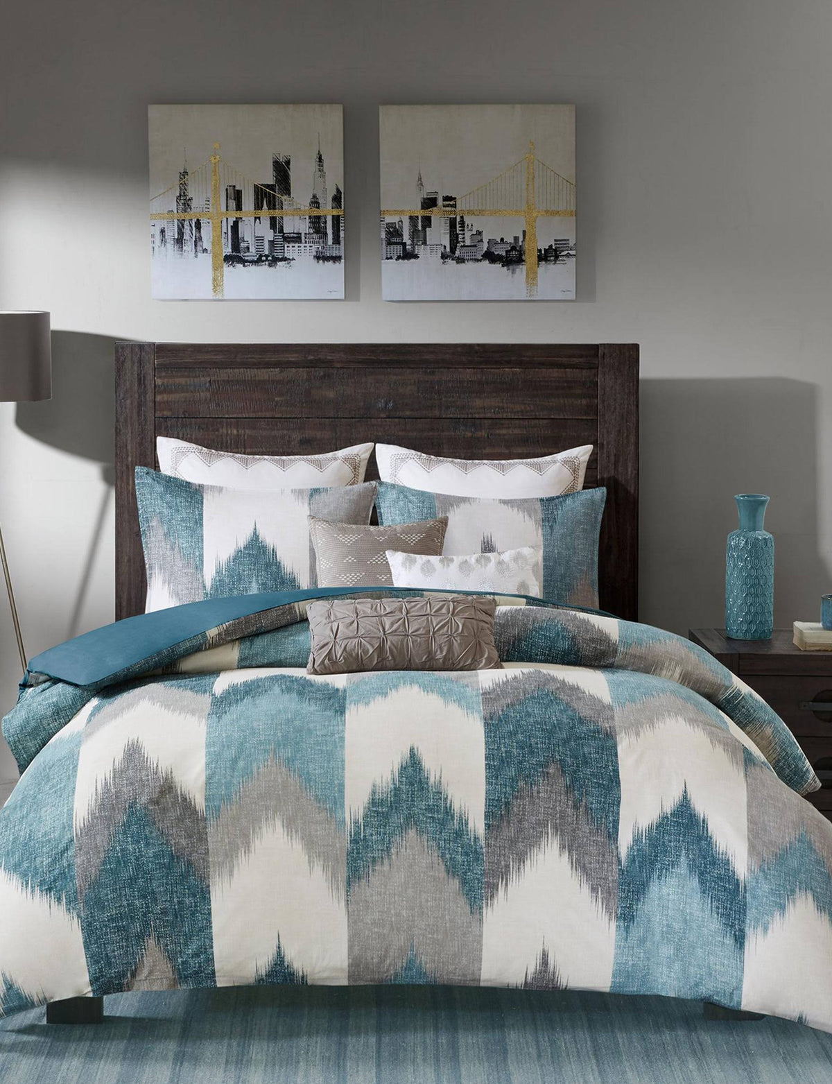 King Aqua 3-Piece Comforter Mini Set U804
