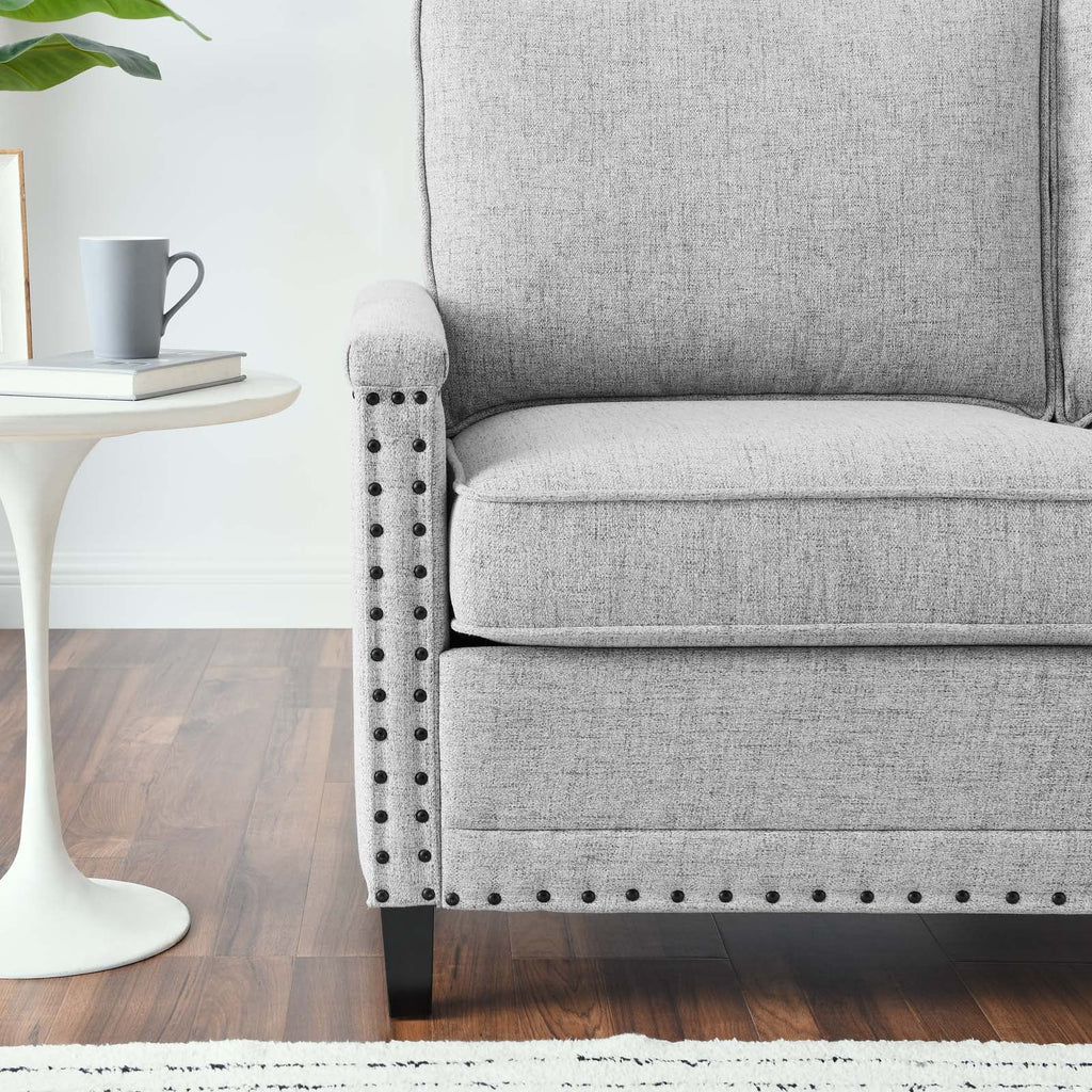 Light Gray Upholstered Fabric Loveseat C916