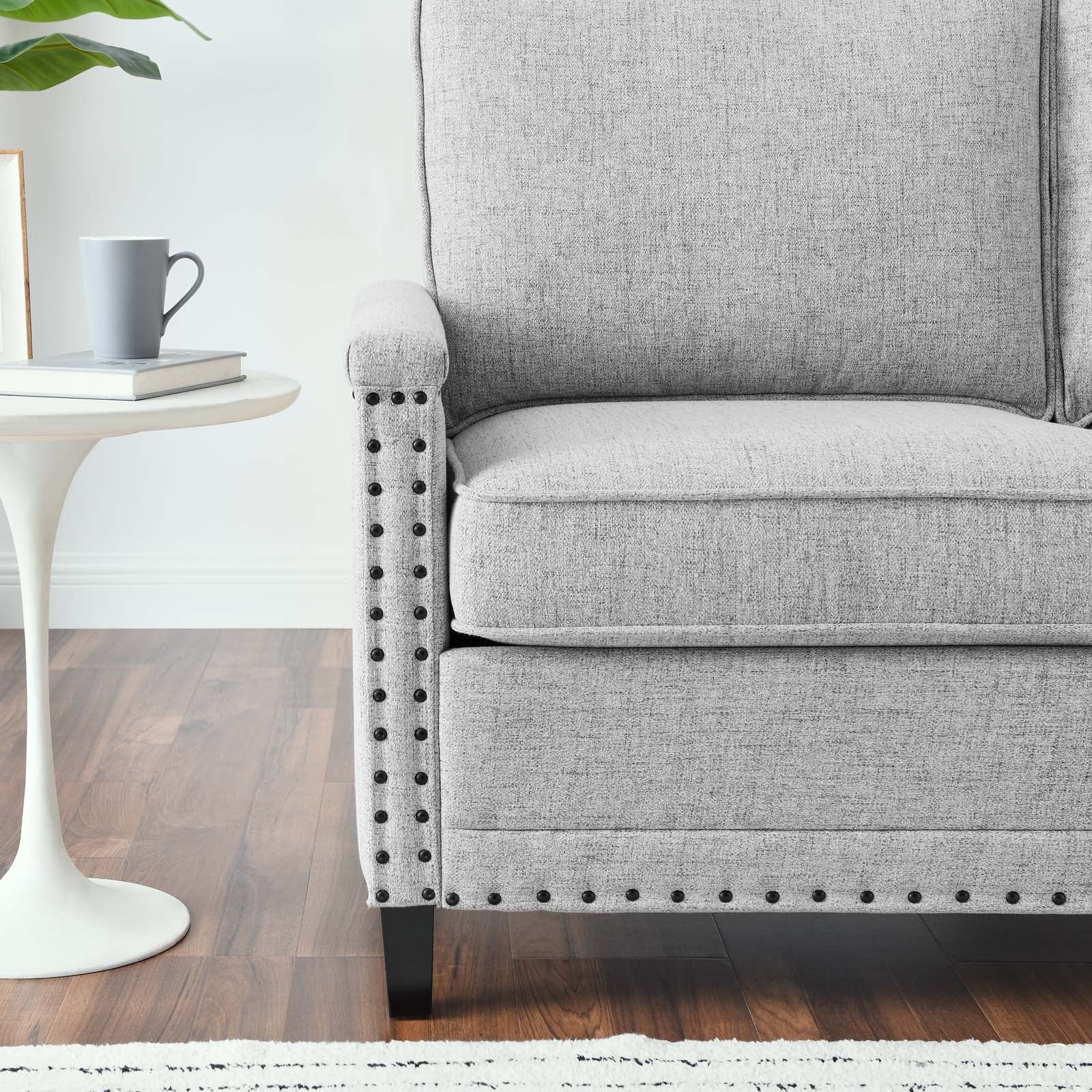 Light Gray Upholstered Fabric Loveseat C916