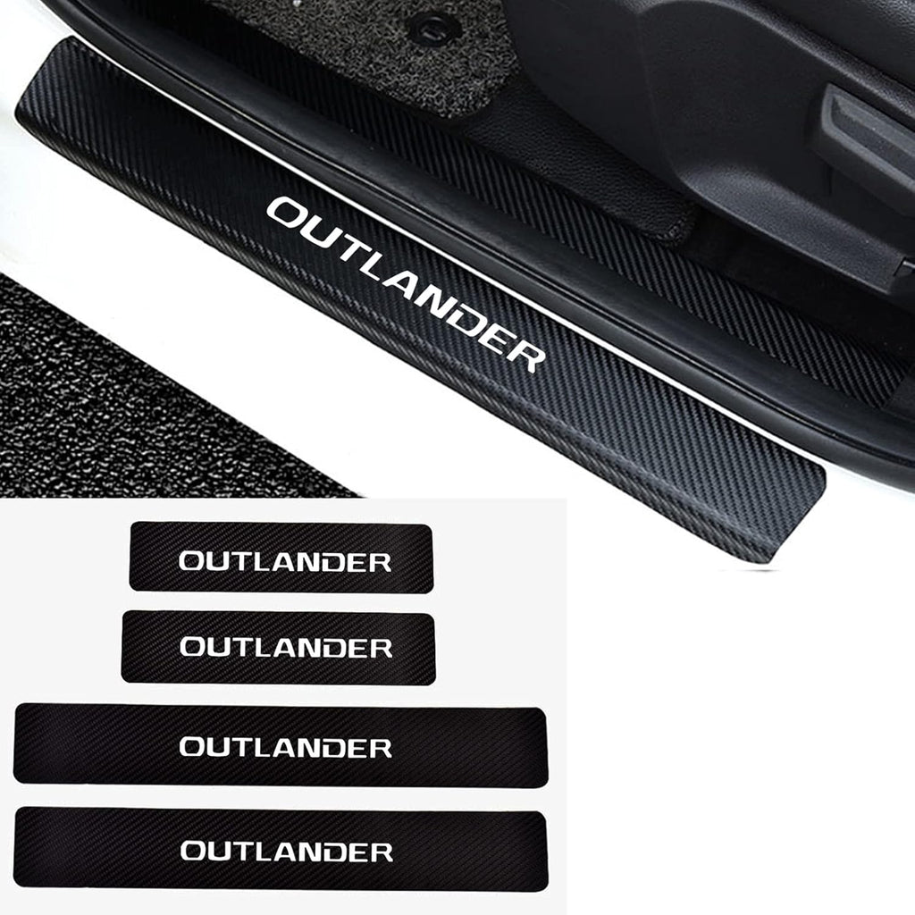 Carbon Fiber Leather Door Sill Scuff Plate Stickers Q57098