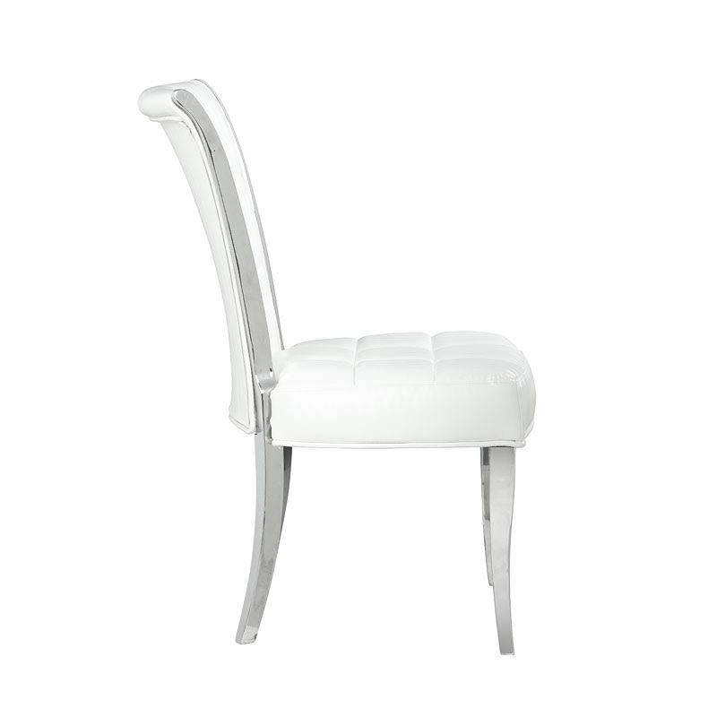 White Tufted Side Chair, Set of 2 E9803