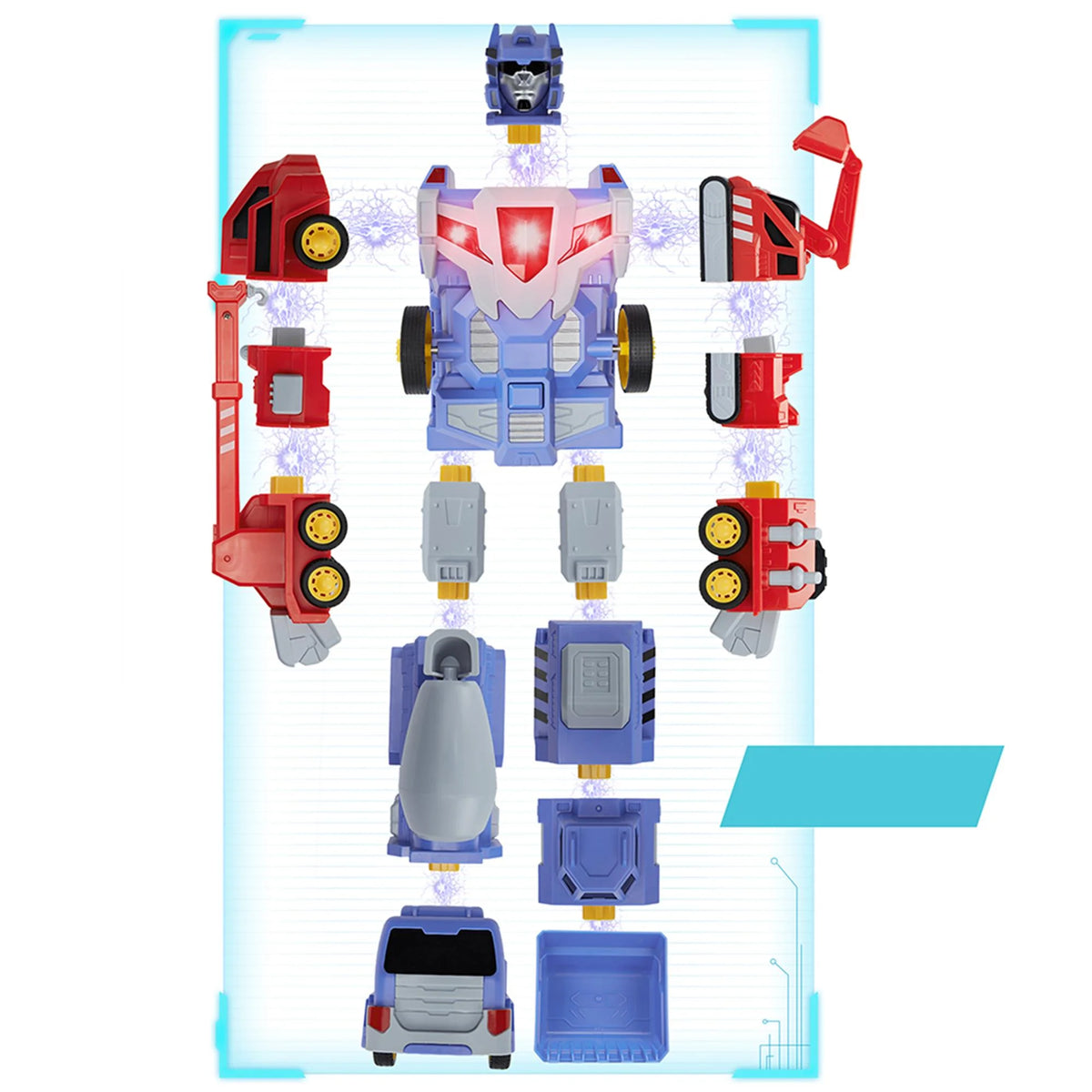 5-in-1 Construction Vehicles Transform Robot Kids Toys O623