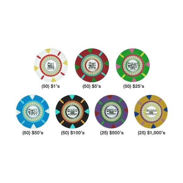 300ct Clay Gaming Chip Set in Carousel O625