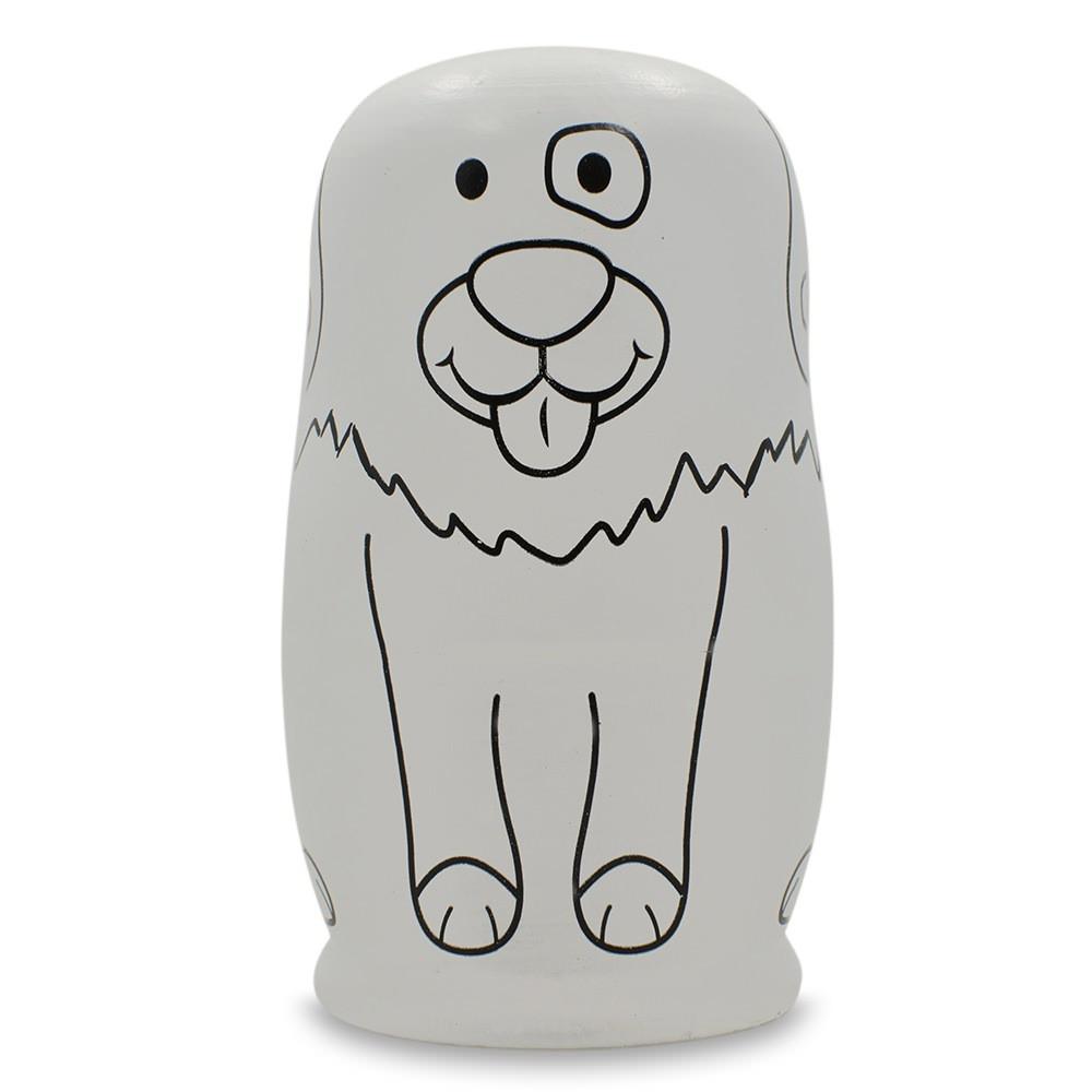 5 Unpainted Wooden Nesting Dolls Matryoshka 4.75 Inches J827