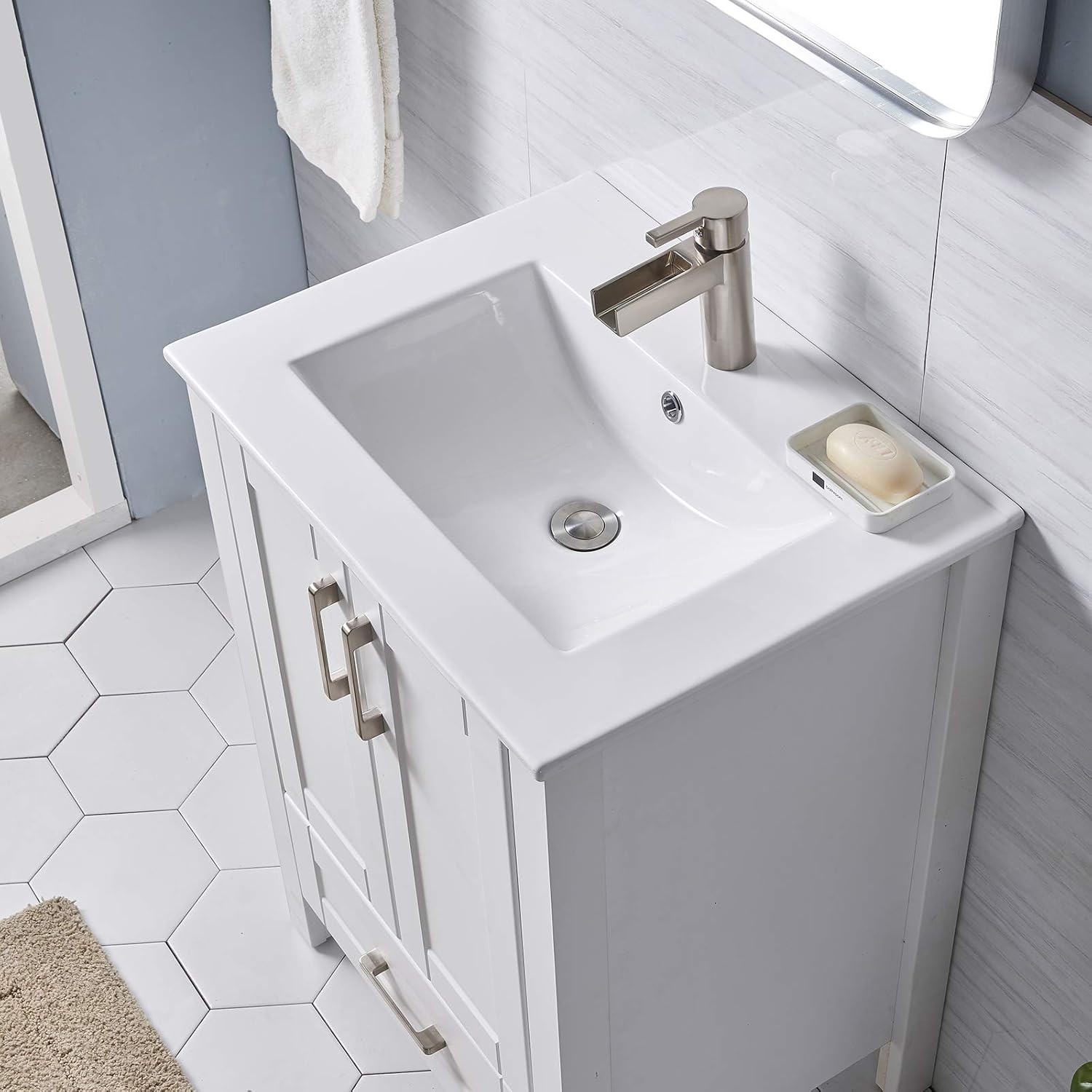 White 24 inch Bathroom Vanity with Sink P5694