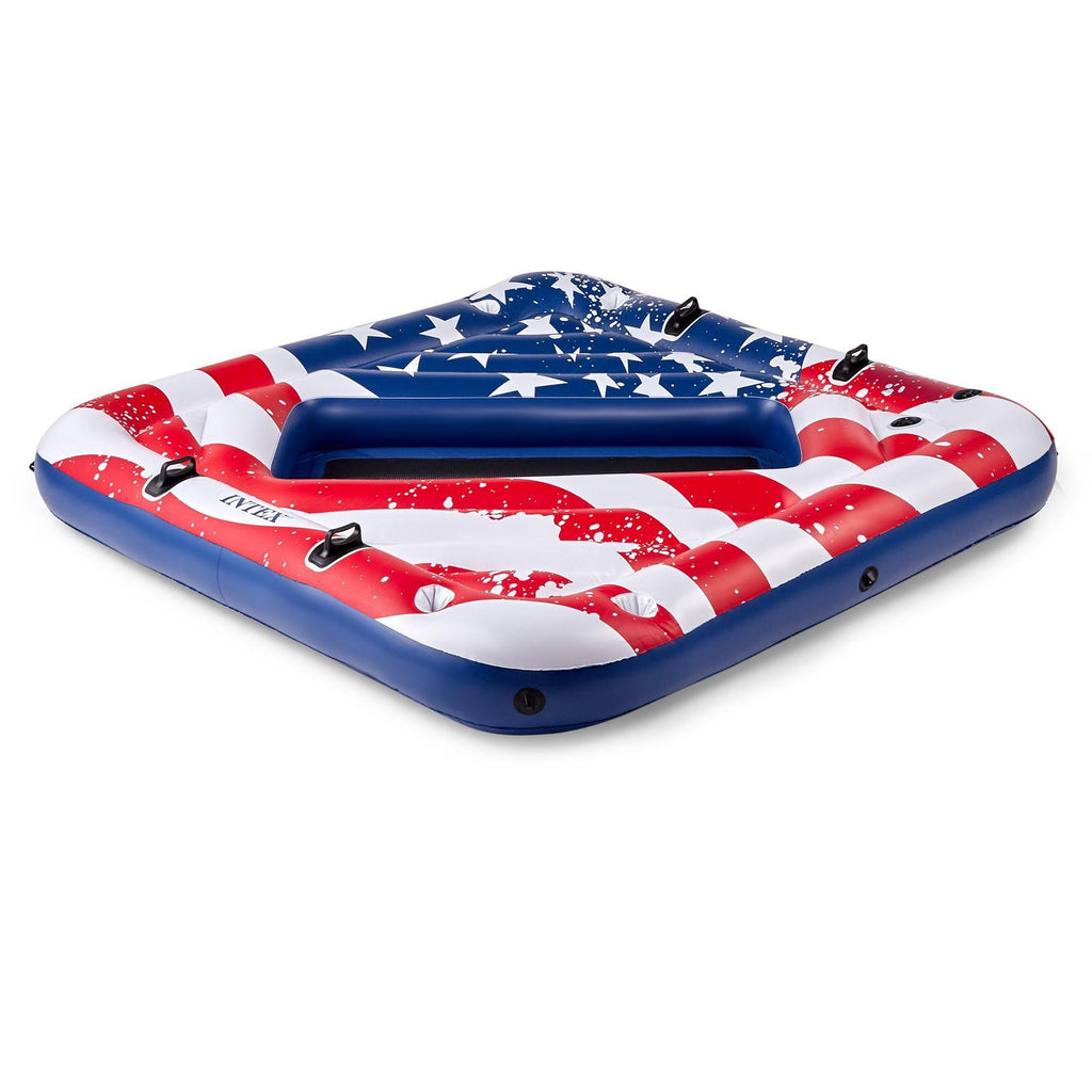 2 Person Party Island Pool Float with 72 Can Beverage Cooler N1596