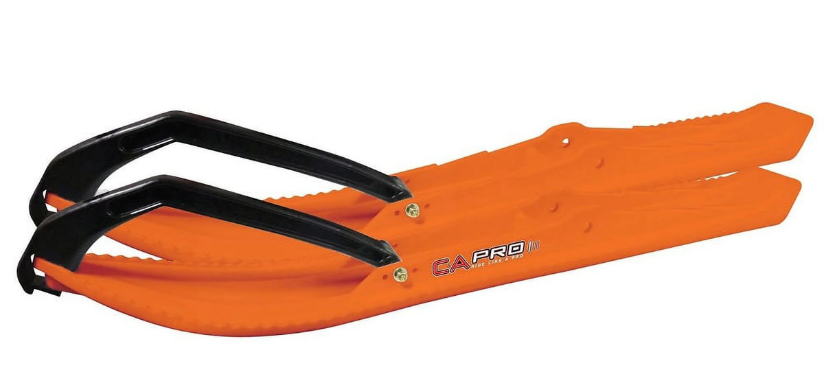 Orange Snowmobile Skis with 8" Round Bars Complete Kit X41131