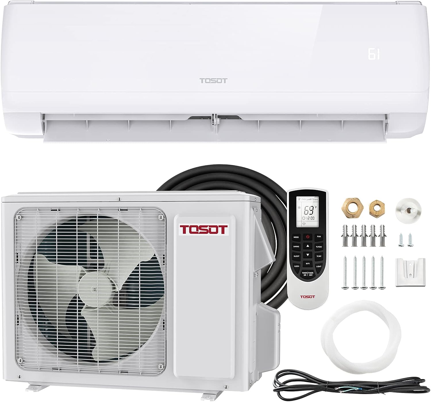 12,000 BTU Ductless Mini-Split Air Conditioner Heat Pump with Installation Kit P4665