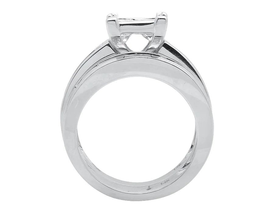 White Gold Princess-Cut Diamond Bridal Set Ring F7472