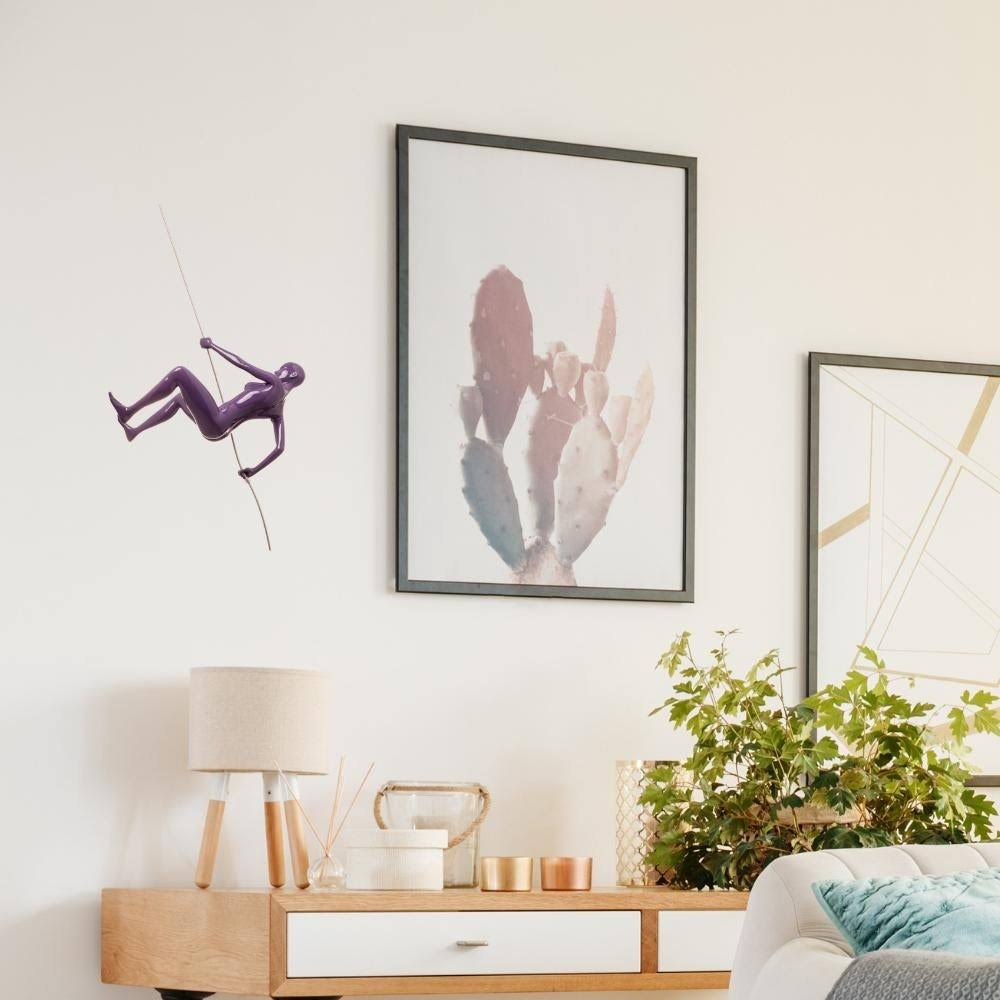 Metallic Red Climbing Woman Wall Decor P93161