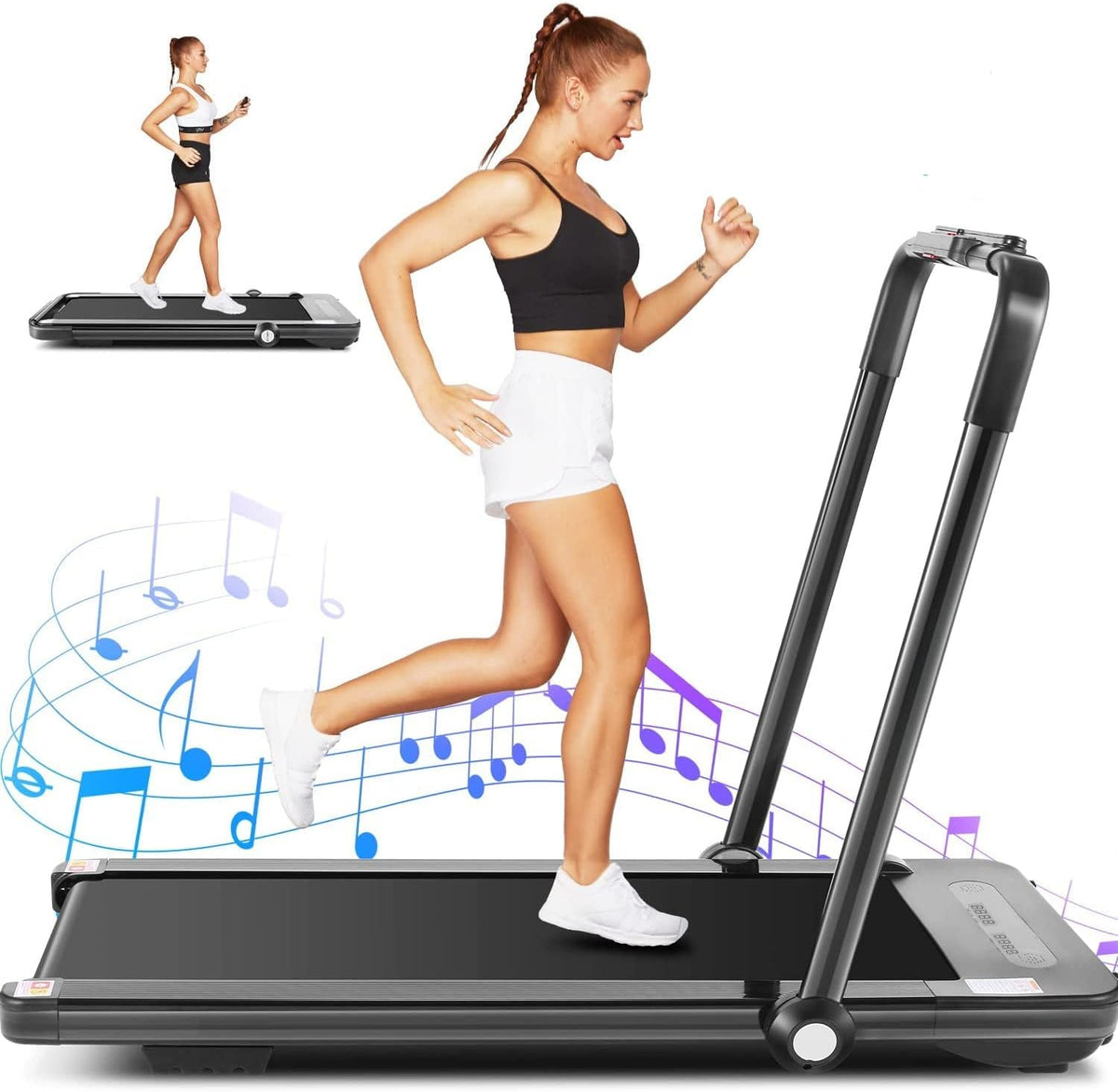 Folding Treadmill with Manual Incline and Bluetooth Speakers P11325