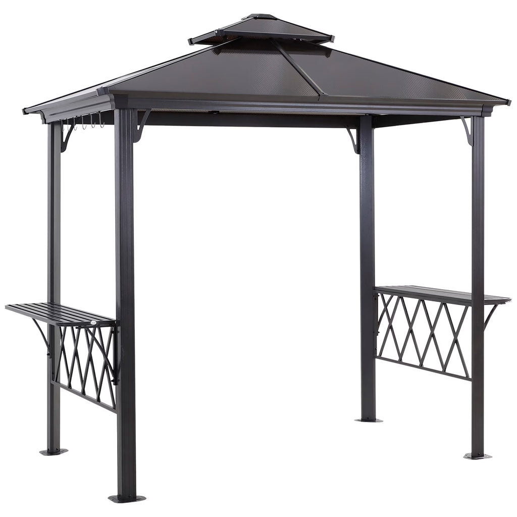 9' x 5' Hardtop BBQ Grill Gazebo with Polycarbonate Roof A347773