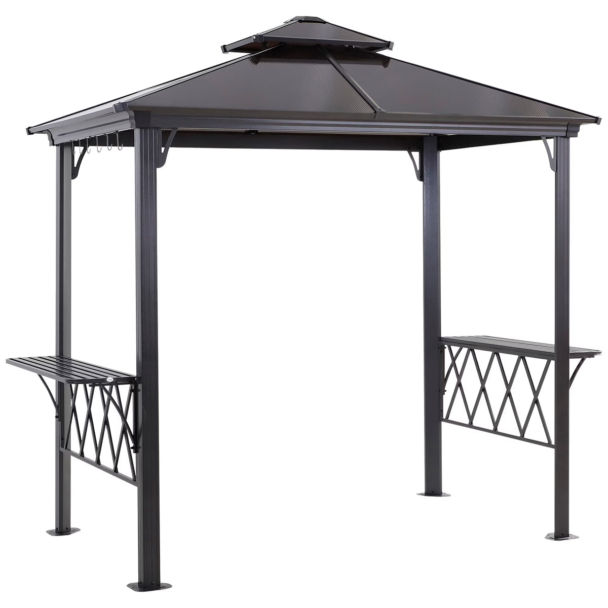 9' x 5' Hardtop BBQ Grill Gazebo with Polycarbonate Roof A347773
