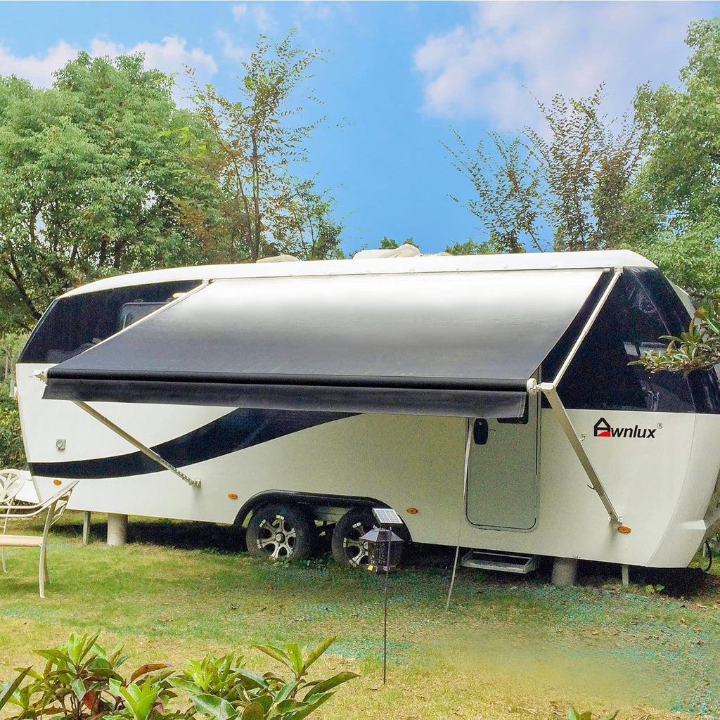 White Manual Modular Retractable RV Awning Full Set Assemblies 10x8 Ft G67208