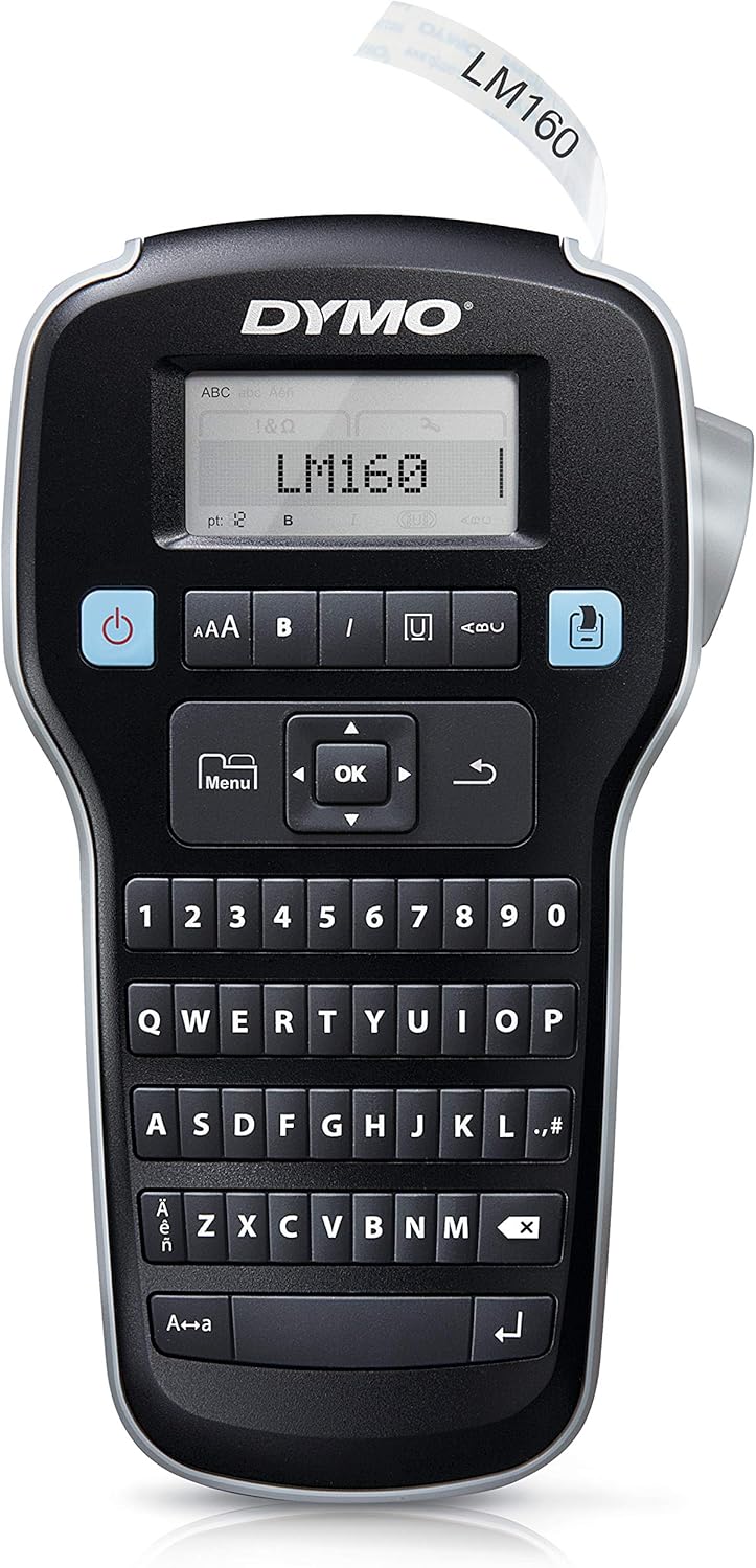 Portable Label Maker, QWERTY Keyboard, Black Pack of 2 L514