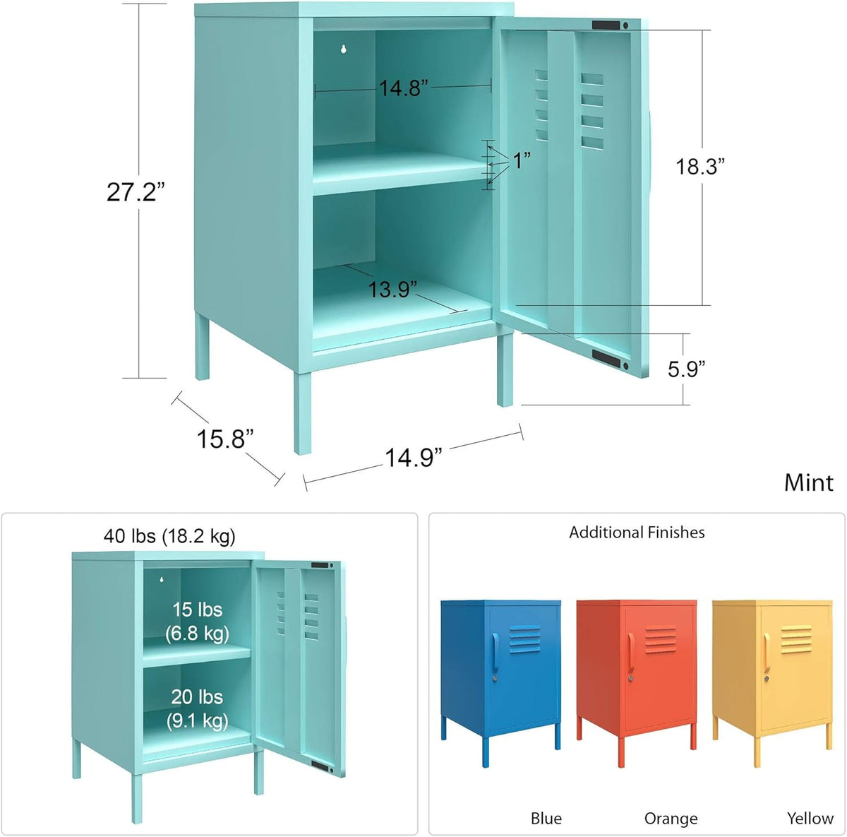 Mint Metal End Table Q3362