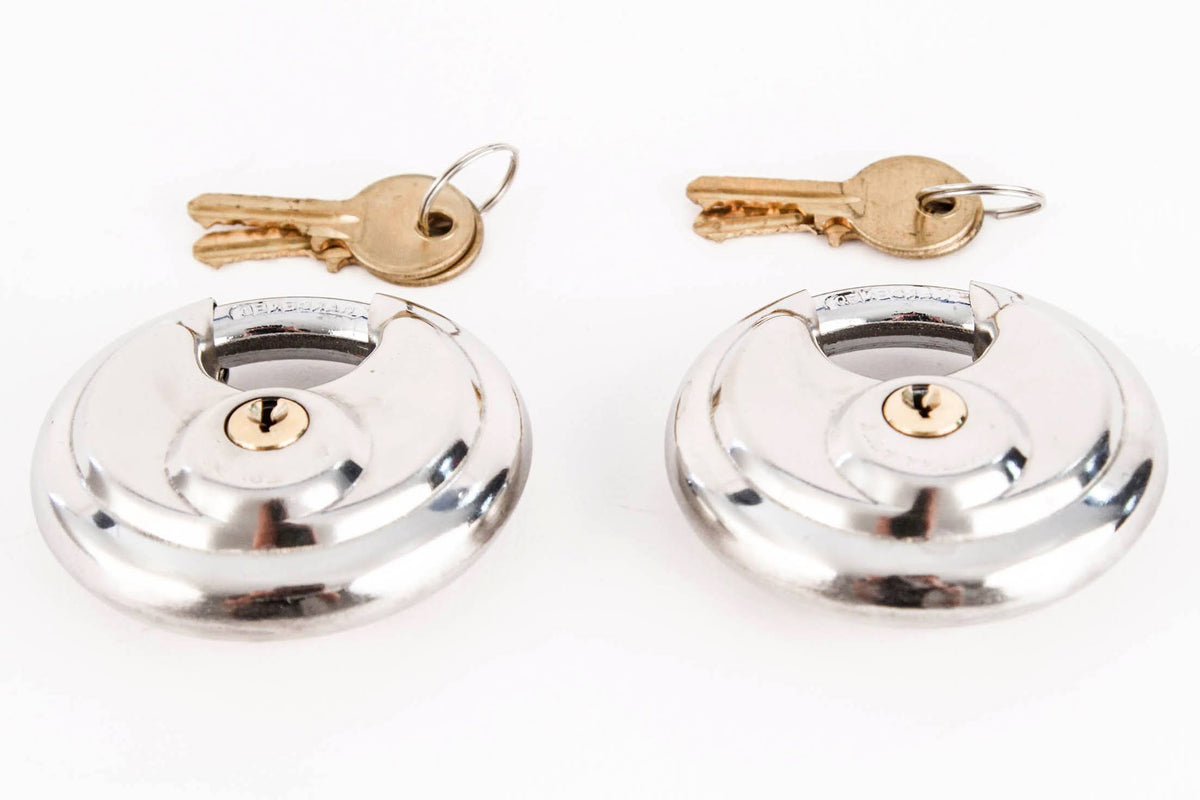 80 Armor Disc Padlock Trailer Brass Cylinder Storage Locks Stainless Keyed Same W760