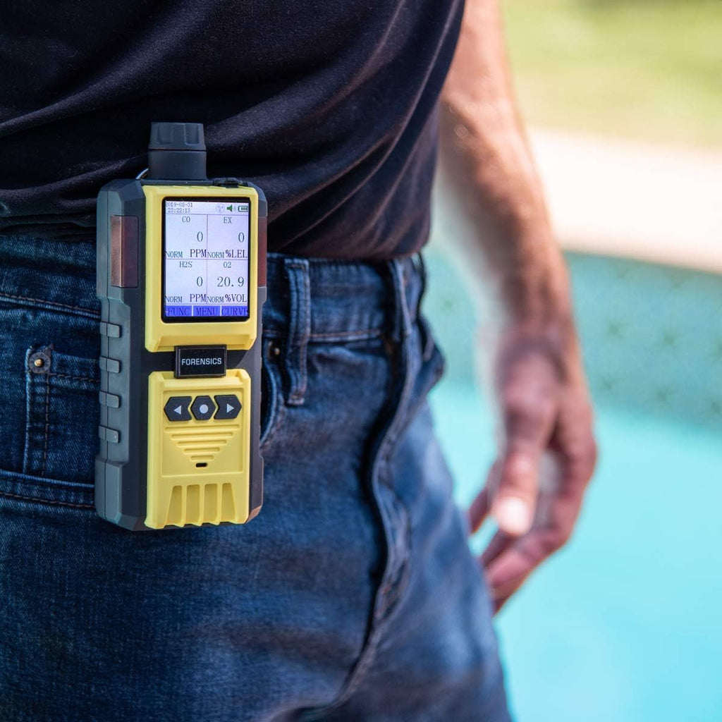 4 Gas Monitor with Built-in Pump, O2 CO H2S LEL, Color Display, Data Logging C208