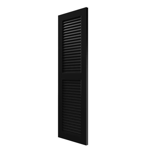 Black Exterior Composite Louvered Shutters, Per Pair D146