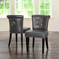 Faux Leather Dining Chair Set of 2 Grey O3948