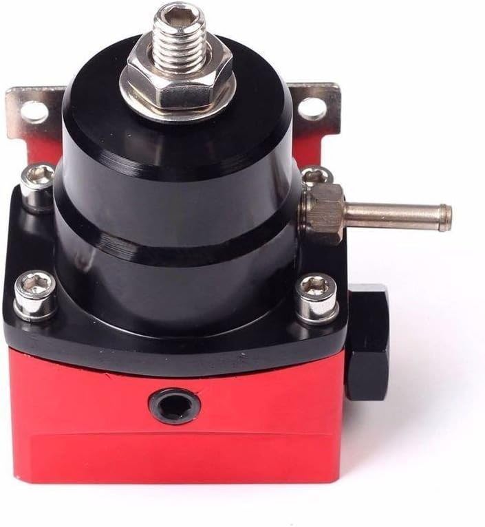 Universal Adjustable Fuel Pressure Regulator Kit with AN6 Hose Fittings 100psi Gauge Black & Red Pack of 2 I13472