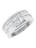 White Gold Princess-Cut Diamond Bridal Set Ring F7472