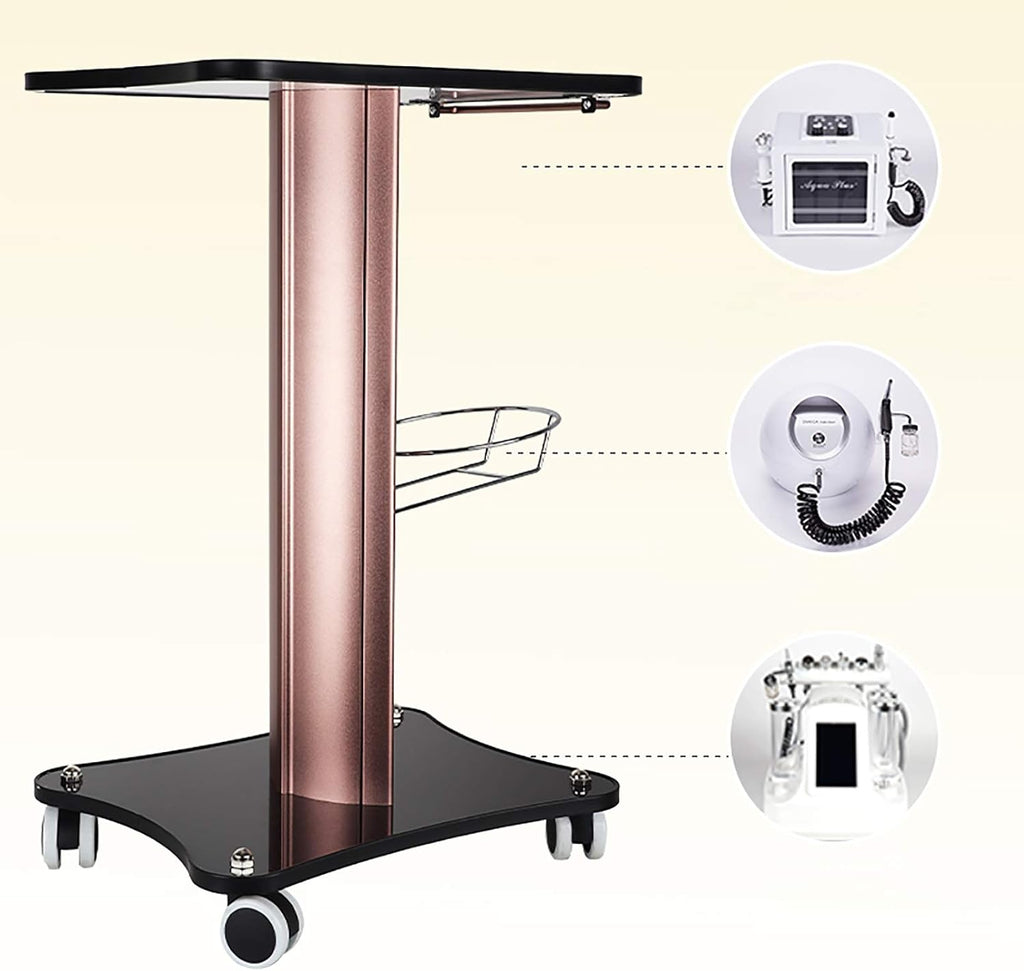 Black Aluminum Alloy Rolling Salon Cart with Stainless Steel Mesh Disk P401361